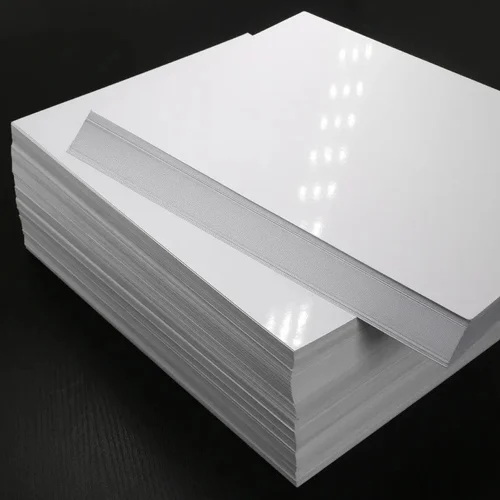 Close-up of the smooth, non-reflective texture of C2S matte paper
