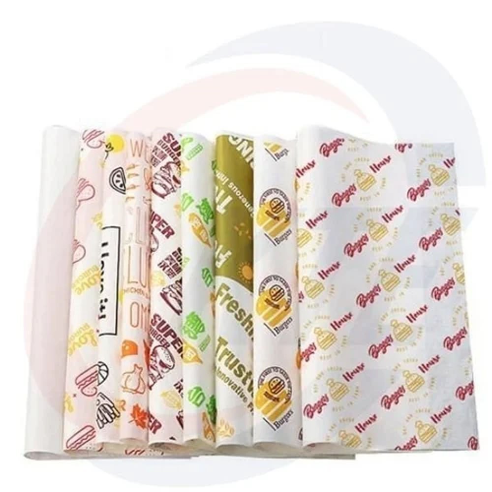 A uniquely designed custom butter paper wrap