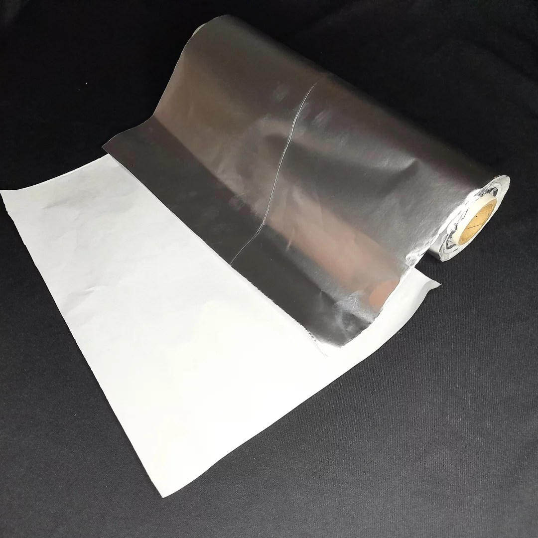 Butter paper with a metallic silver finish