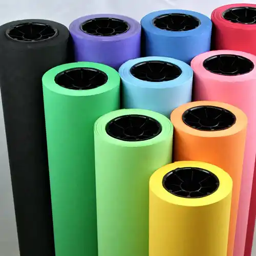 Bright yellow paper used as gift wrap