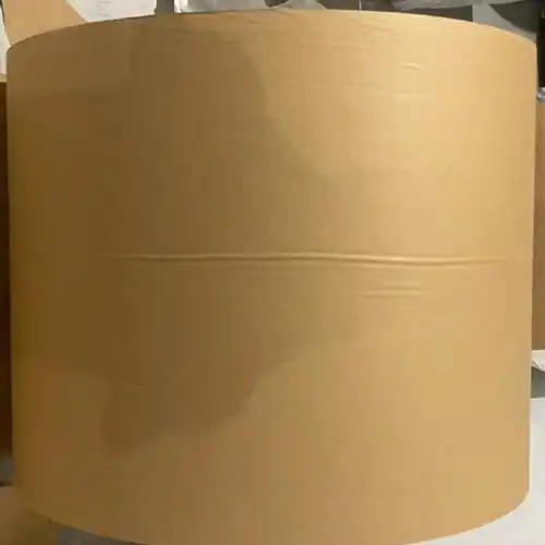 Stack of finished brown paper shopping bags